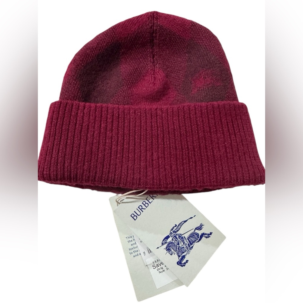 Burberry Argyle 100% Wool Beanie, NWT